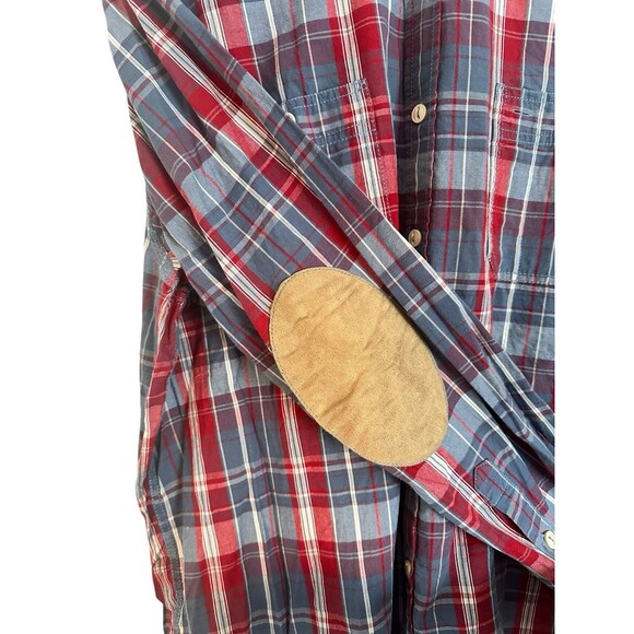 Vintage Mossimo Men's Plaid Flannel Shirt Elbow Pads Western Cowbow Size XL - Picture 4 of 6